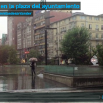 Llueve en la plaza del ayuntamiento