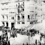Simulacro de incendio en la plaza de Cañadío en 1893