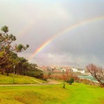 Un arco iris fragmentado en tres fotografías