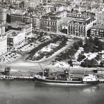 Santander cuando los barcos descargaban frente a los Jardines de Pereda