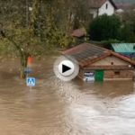 Inundaciones en Cantabria. El río Pas se desborda en Puente Arce