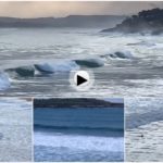 Bañistas y surfistas toman el Sardinero a pesar del temporal