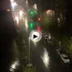 Buenos días. 7:10 de la mañana y en Santander cayendo este buen chaparrón