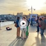 Música de violines junto a la bahía más bonita