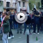 La afición de la Athletic de Bilbao toma la plaza de Cañadío. Hoy juega con el Cayón